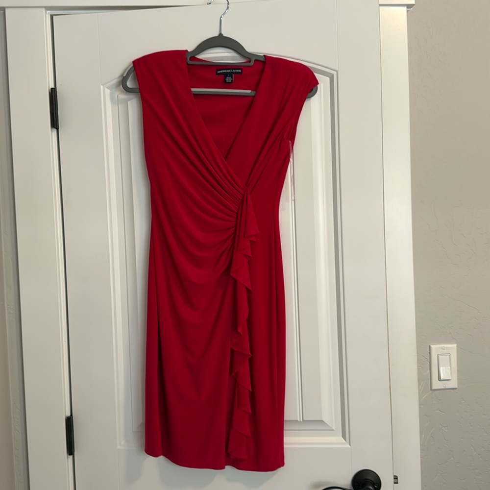 Red ruched Dress